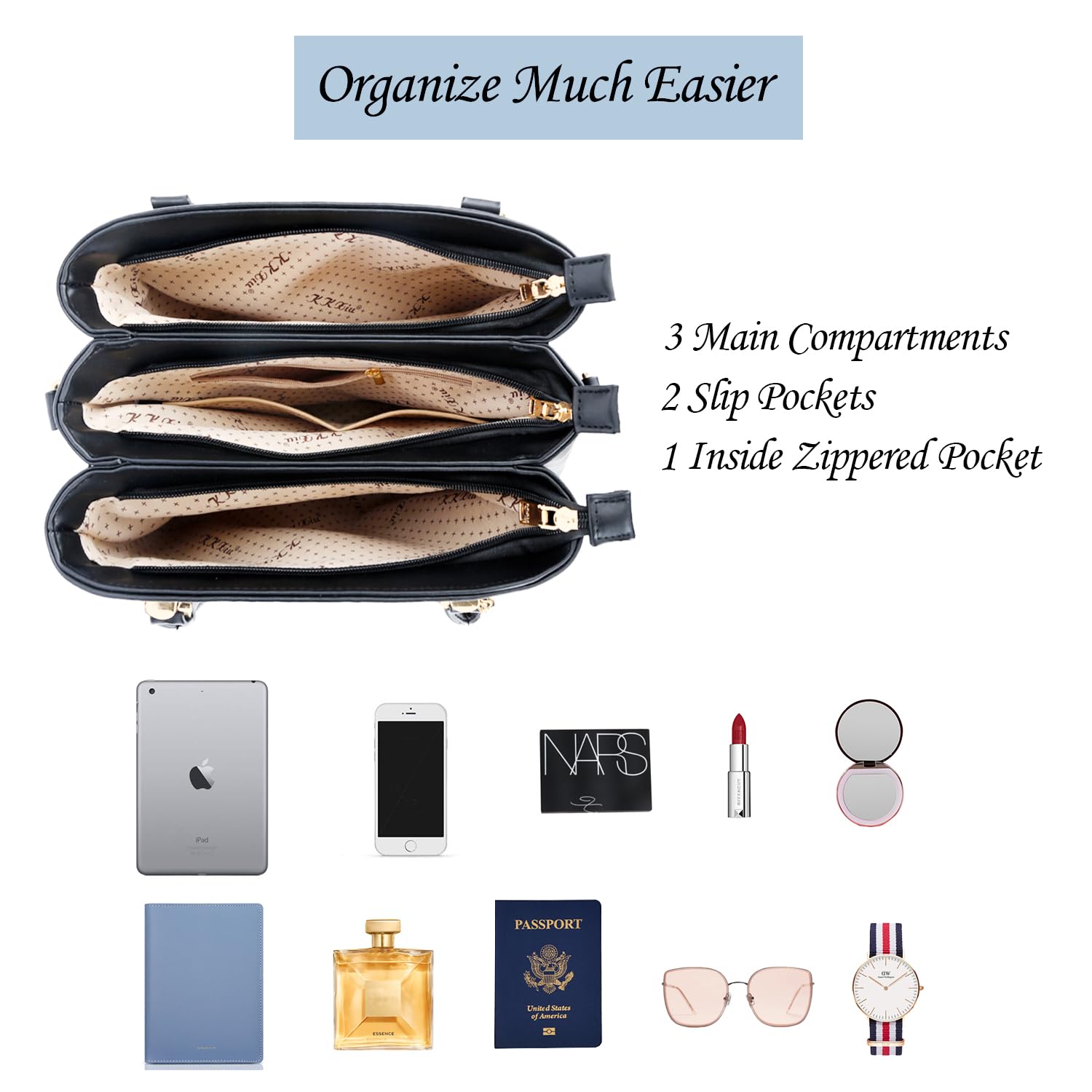 Luxe Leather Satchel & Crossbody Bags -  by Handbags Specialist Headquarter | Available at Handbags Specialist Headquarter