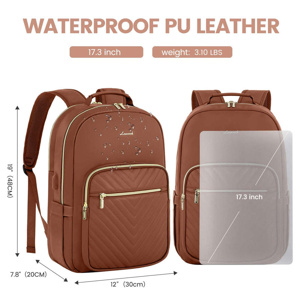 Chic Leather Laptop Backpack for Women - LoveVook - Backpack Bags by Handbags Specialist Headquarter | Available at Handbags Specialist Headquarter