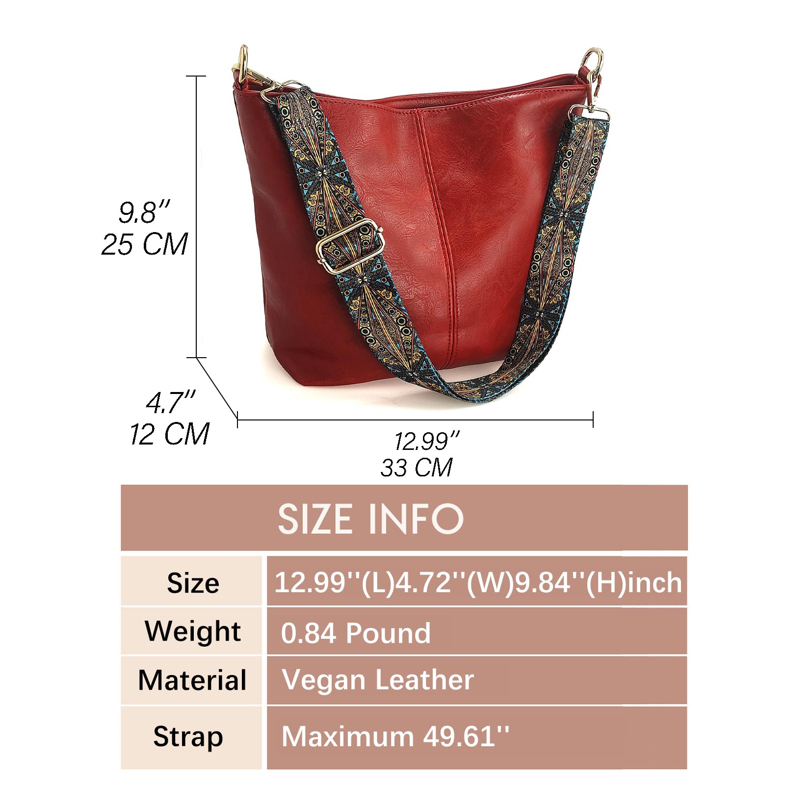 ChicHobo Vegan Leather Crossbody Bag with Strap -  by Handbags Specialist Headquarter | Available at Handbags Specialist Headquarter