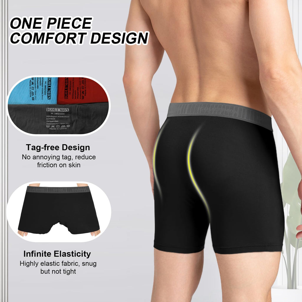Bamboo Rayon Boxer Briefs 7 Pack for Men