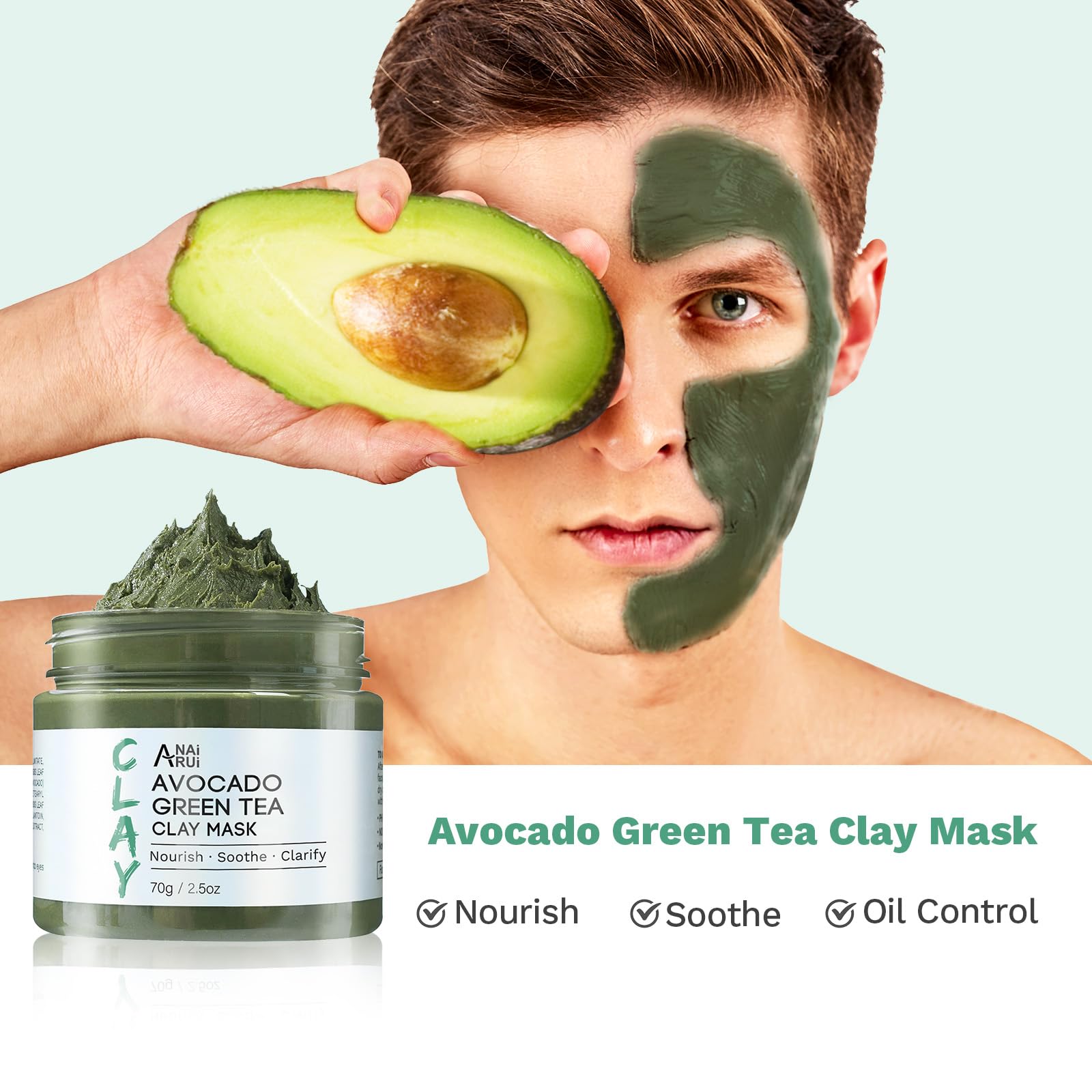 ANAI RUI 3 Pack Clay Mask Set for Smoothing & Glow