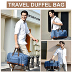 50L/60L Canvas Duffel - Multi-Pocket Travel Bag
