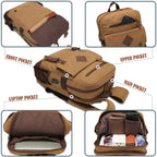 Vintage Canvas Laptop Backpack with USB Port - PhoenixBucketTitleBTF by Handbags Specialist Headquarter | Available at Handbags Specialist Headquarter