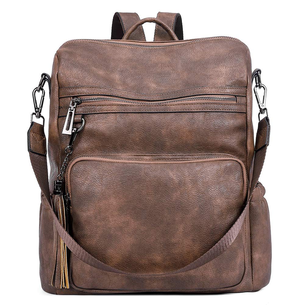 DUO-TONE Luxe Women's Leather Travel Backpack - Backpack Bags by Handbags Specialist Headquarter | Available at Handbags Specialist Headquarter