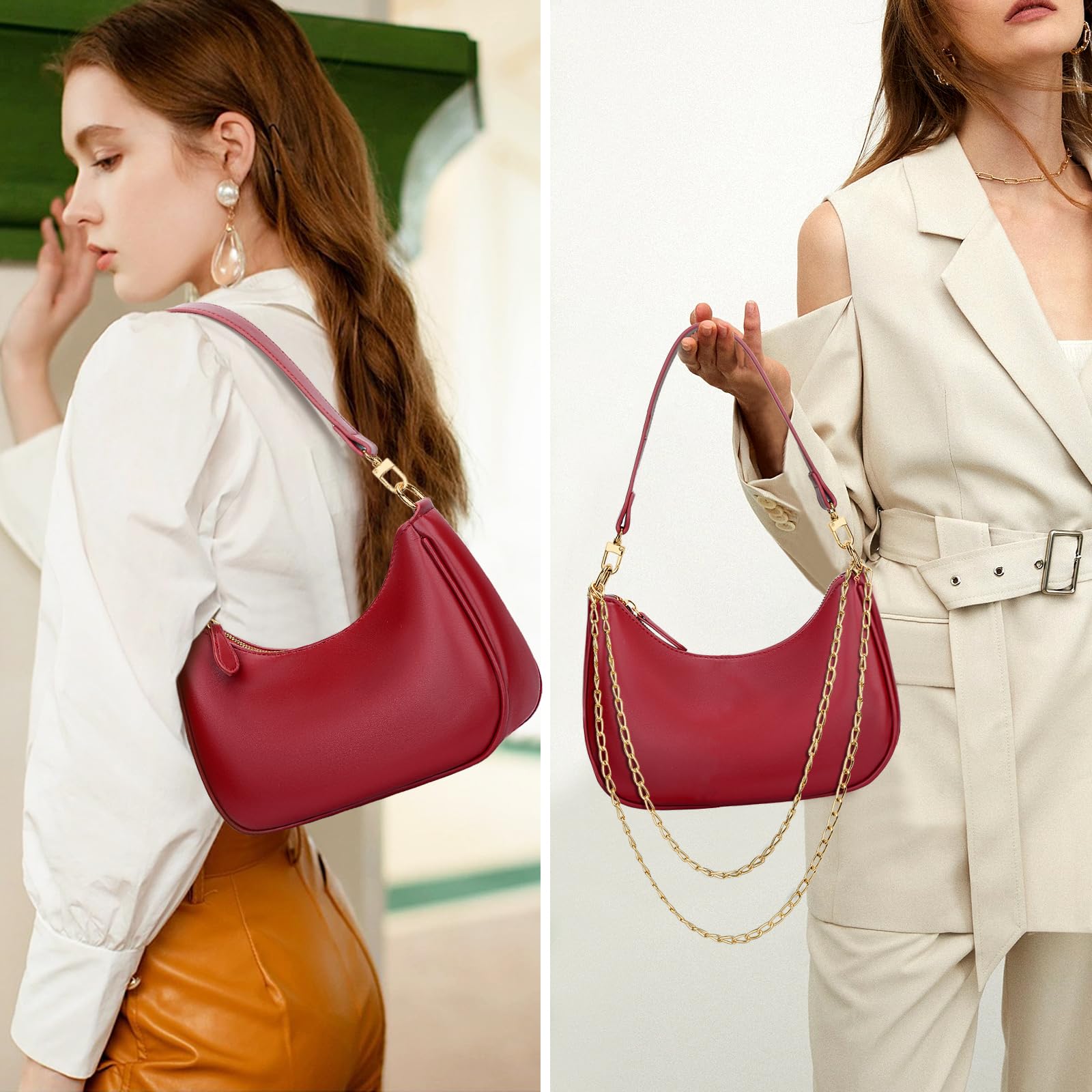 Retro Chic Hobo Bag - Cute Underarm Purse - Shoulder Bags by Handbags Specialist Headquarter | Available at Handbags Specialist Headquarter
