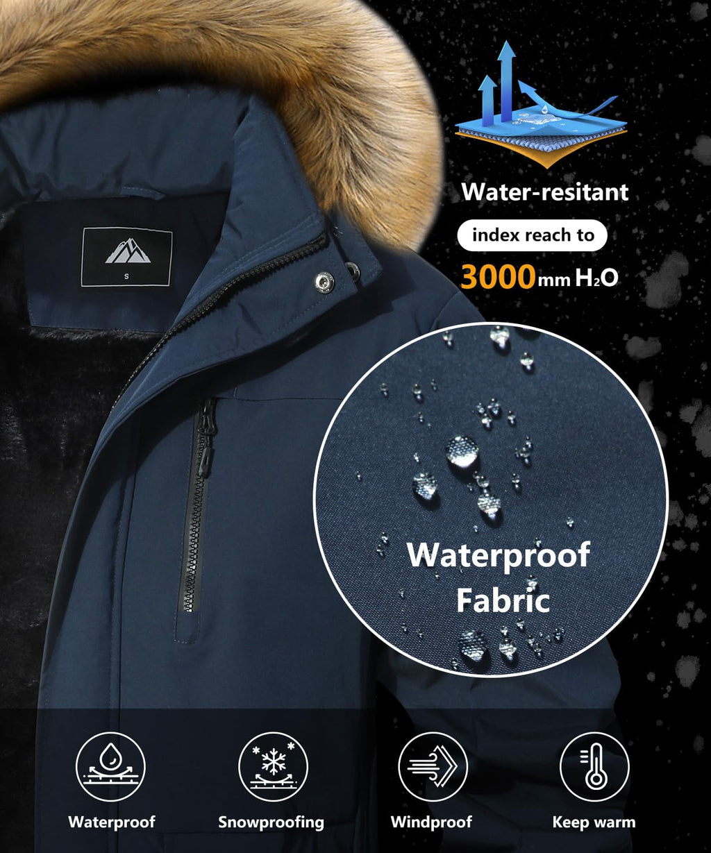 Men's Waterproof Warm Ski Snow Jacket Parka