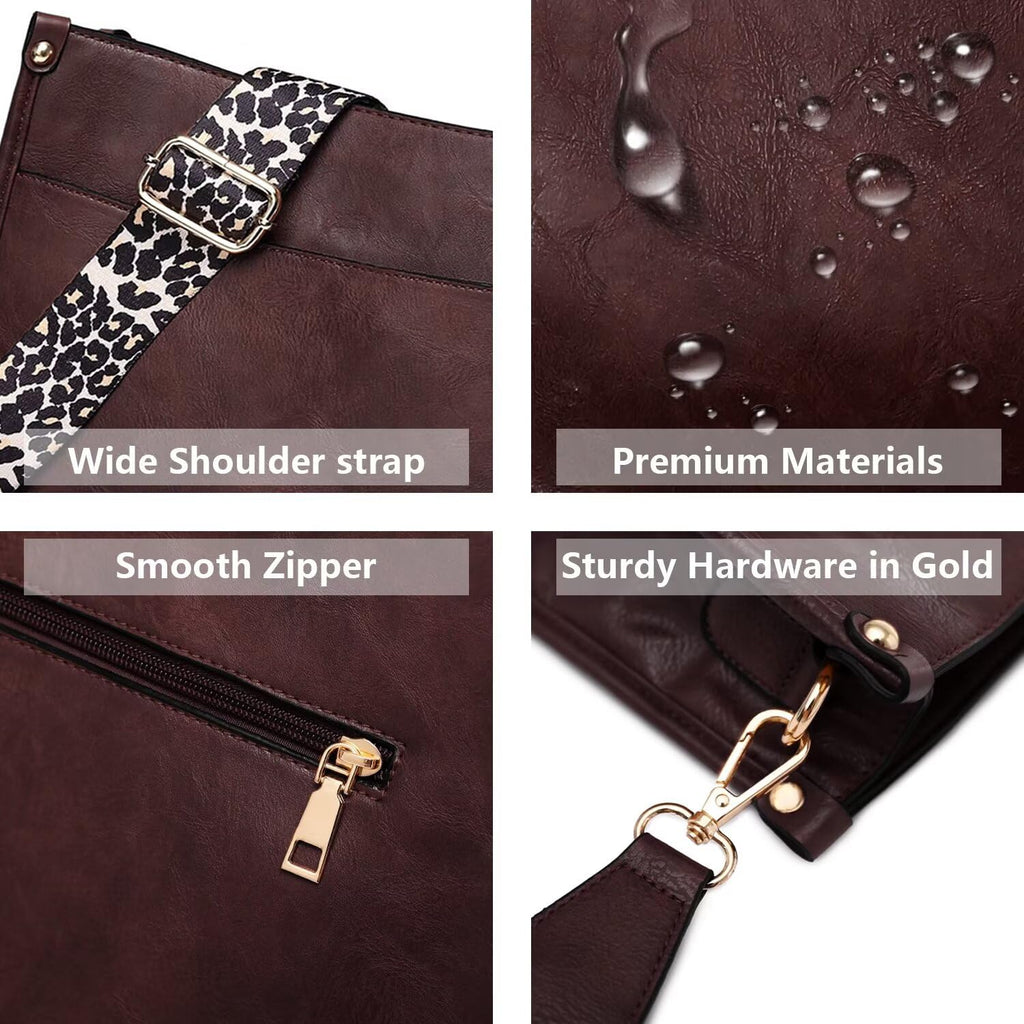 AUYOCO Chic Vegan Leather Crossbody Bag with Strap -  by Handbags Specialist Headquarter | Available at Handbags Specialist Headquarter