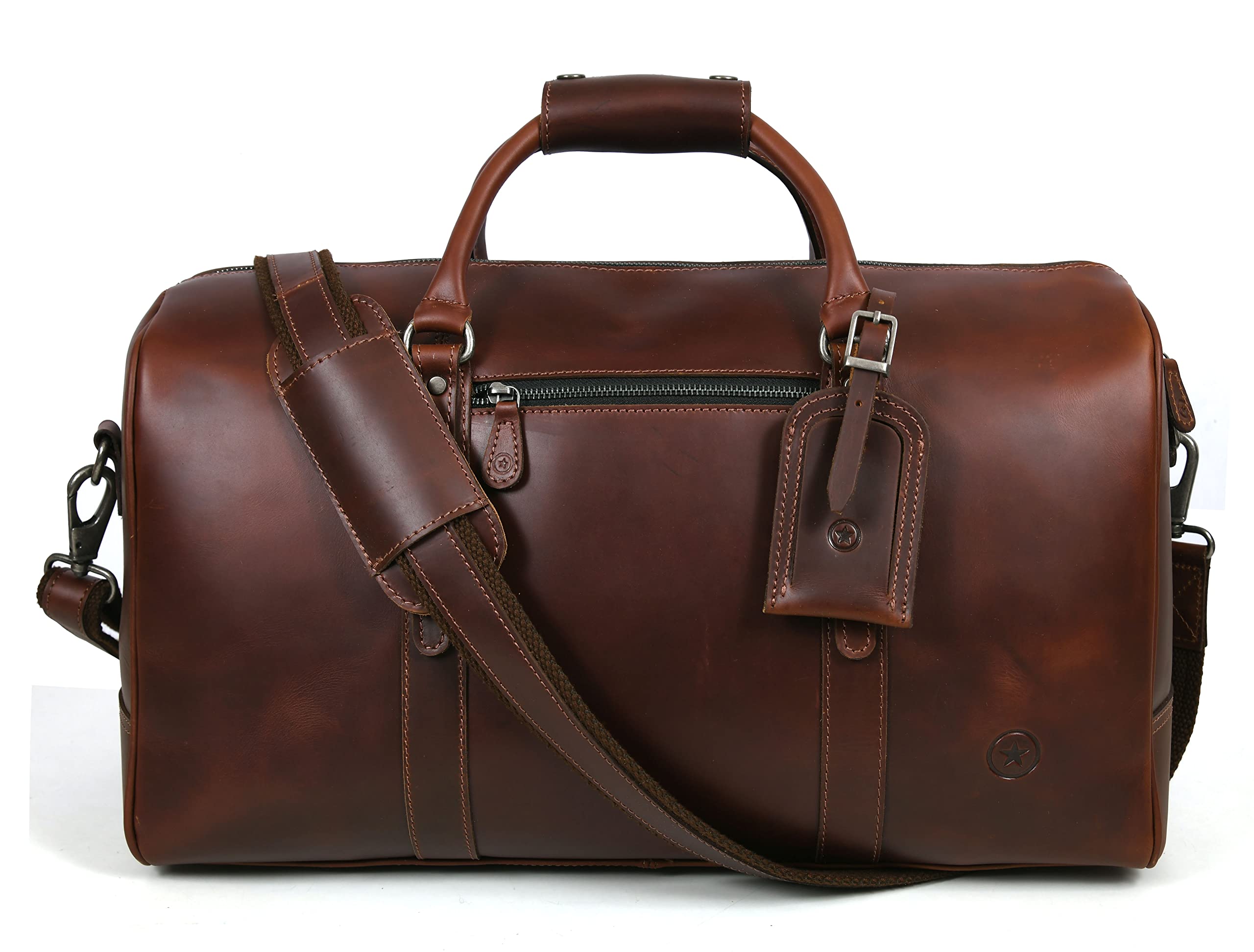 Leather Travel Duffel Bag for Men & Women