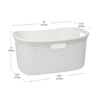 Ivory Wicker Mind Reader 40L Laundry Basket - Laundry Baskets by Handbags Specialist Headquarter | Available at Handbags Specialist Headquarter
