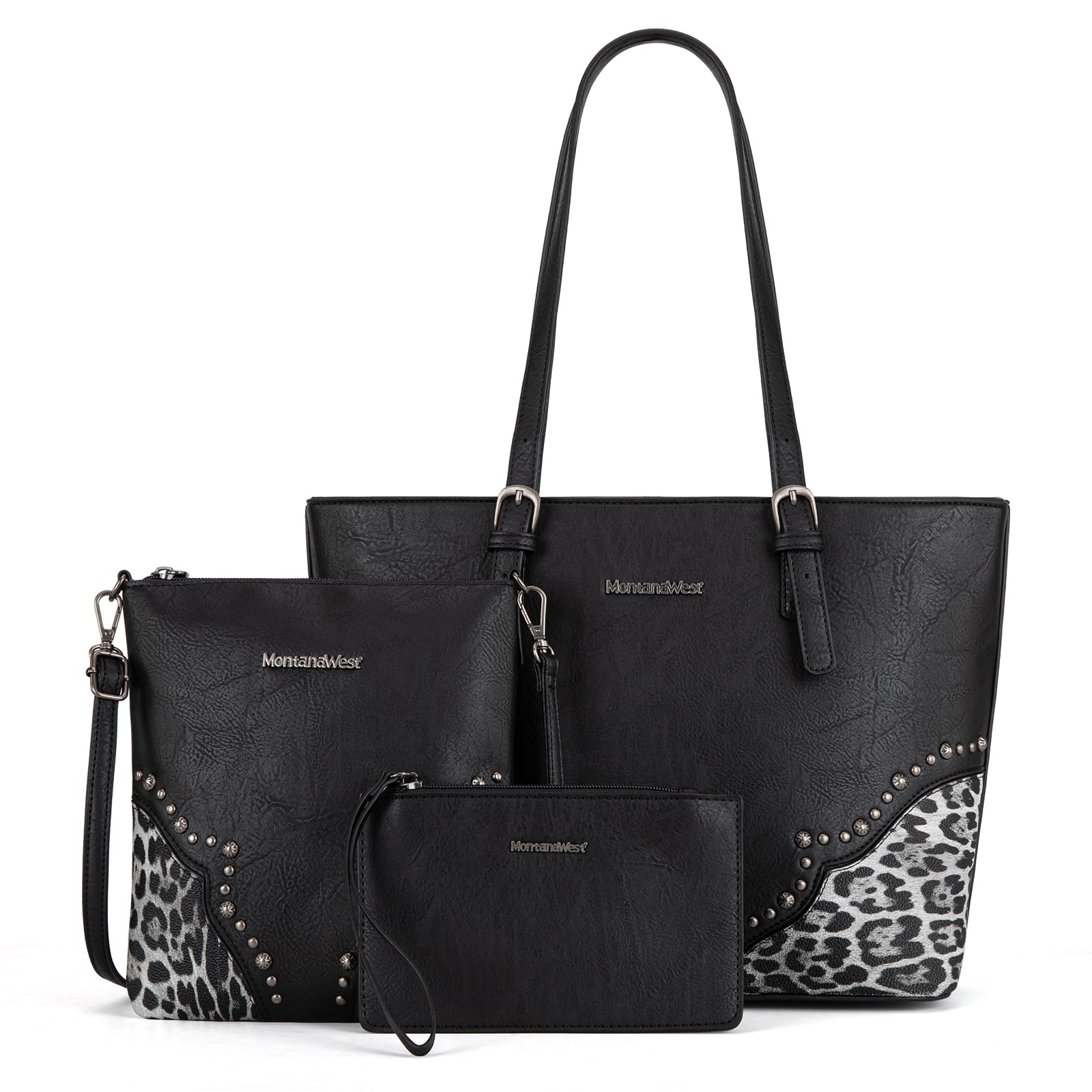 Leopard Luxe: Montana West 3pc Tote & Satchel Set
