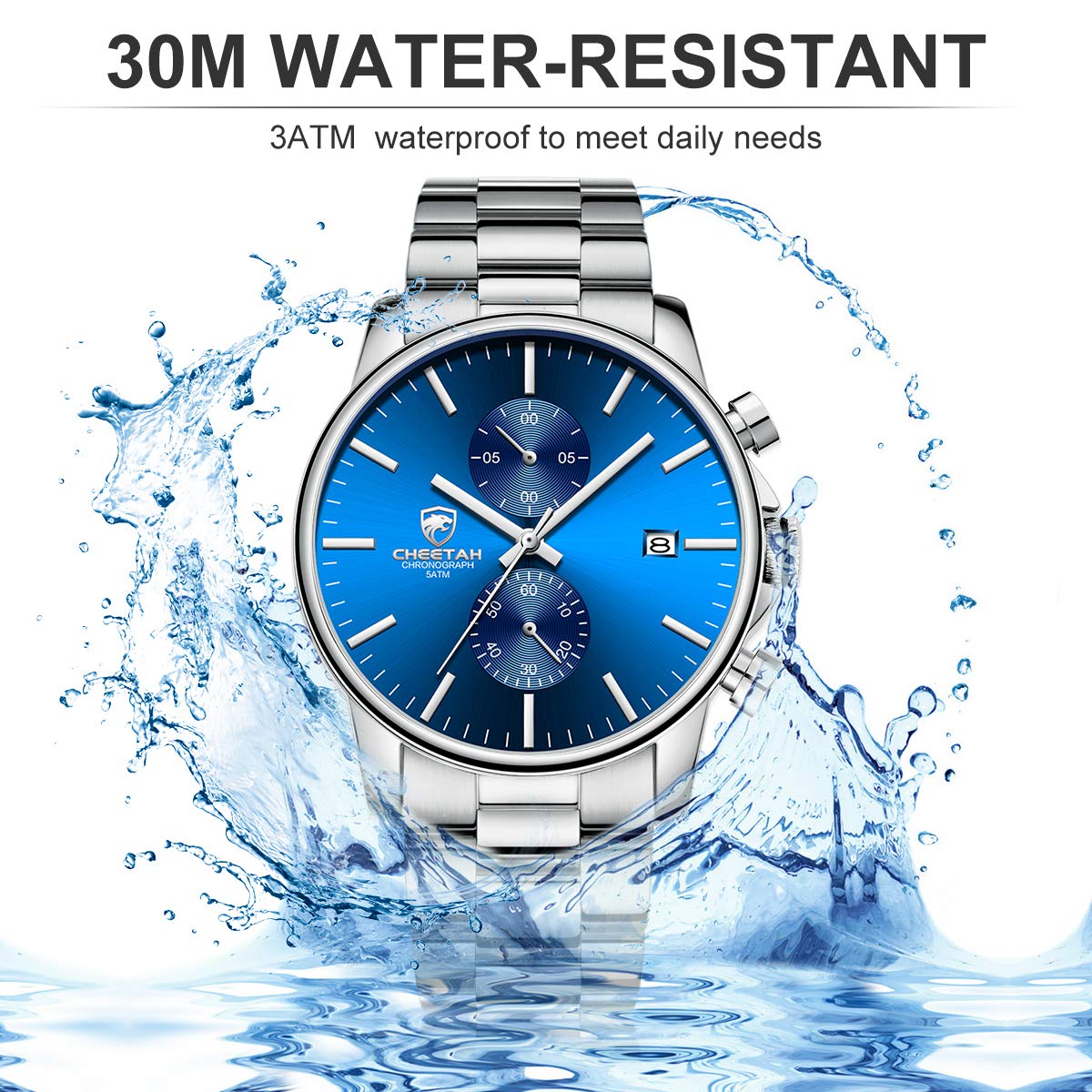 Golden Hour Elite Chrono Steel Men’s Quartz Watch