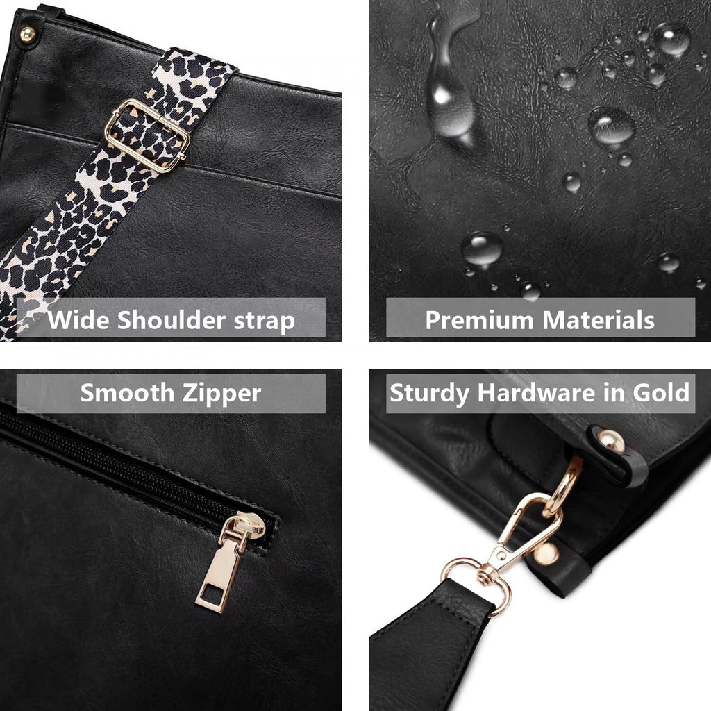 AUYOCO Chic Vegan Leather Crossbody Bag with Strap -  by Handbags Specialist Headquarter | Available at Handbags Specialist Headquarter