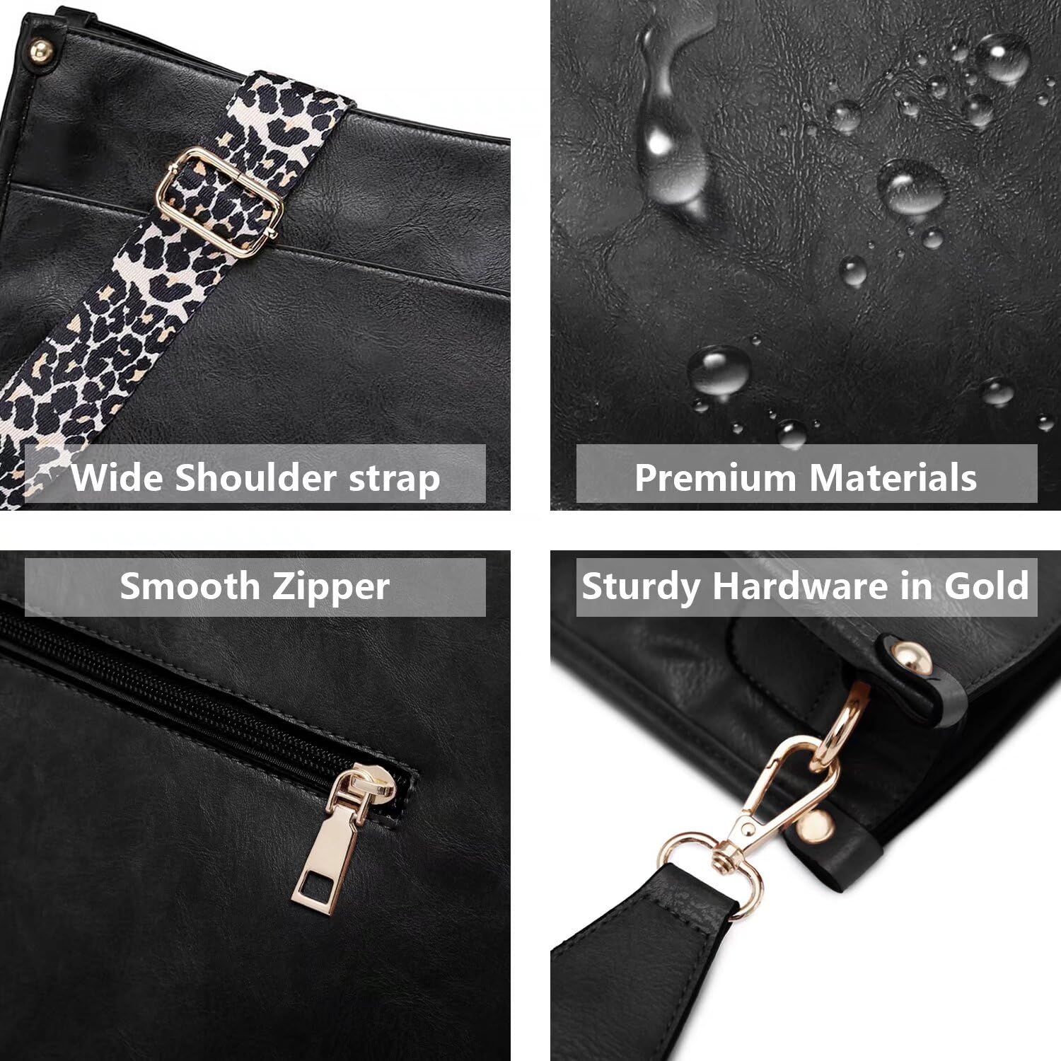 AUYOCO Chic Vegan Leather Crossbody Bag with Strap -  by Handbags Specialist Headquarter | Available at Handbags Specialist Headquarter