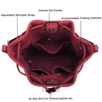 AFKOMST Chic Leather Bucket & Crossbody Bag Set -  by Handbags Specialist Headquarter | Available at Handbags Specialist Headquarter