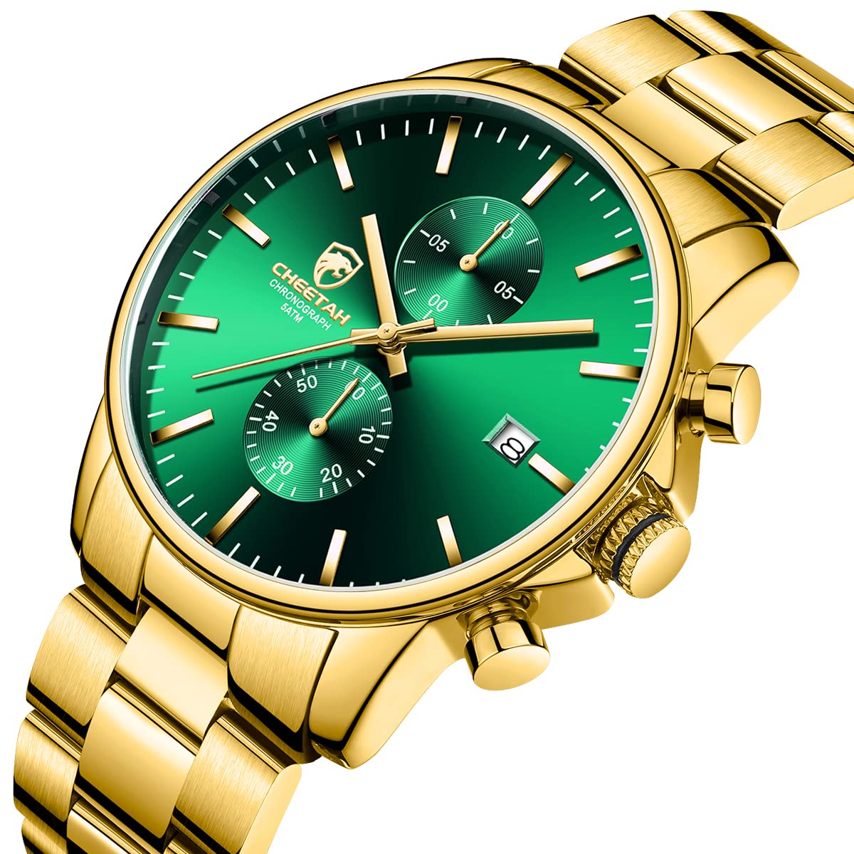 Golden Hour Elite Chrono Steel Men’s Quartz Watch