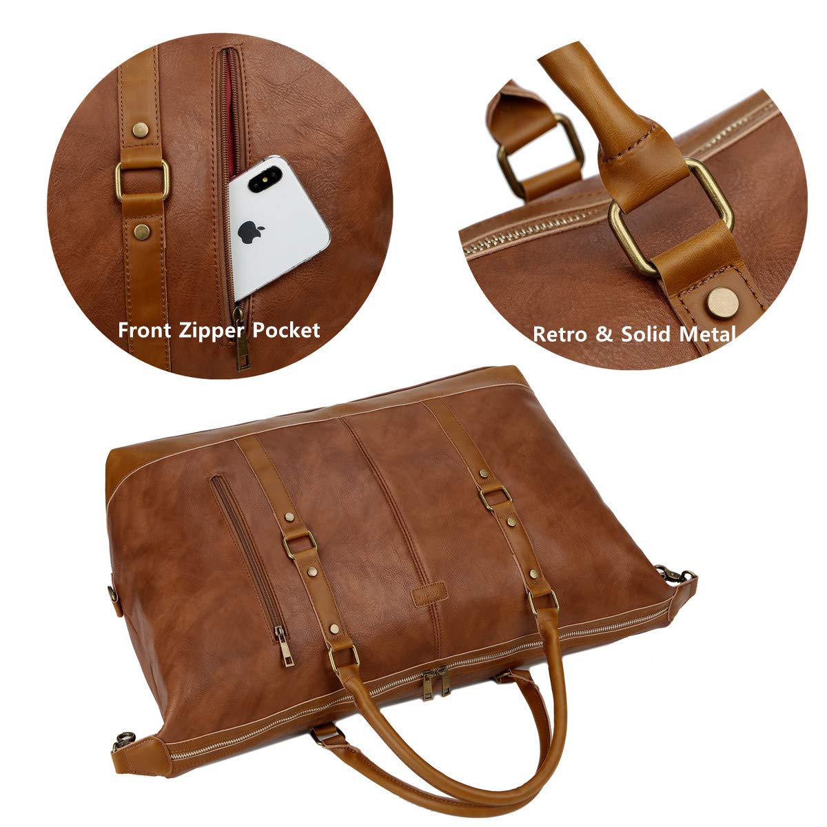 BAOSHA Vegan Leather Oversized Duffel Bag