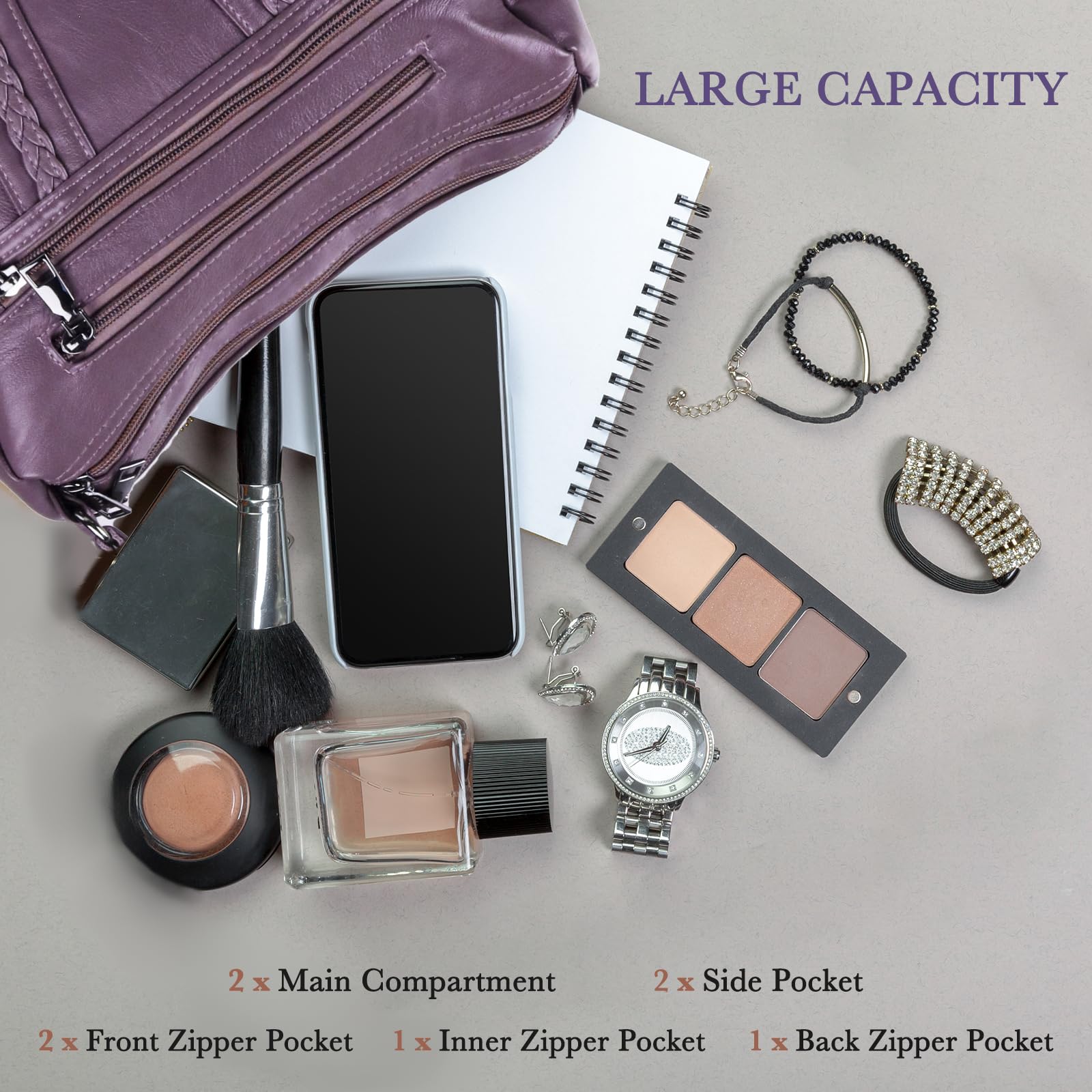 ELDA Chic Crossbody: Soft PU Leather Multi-Pocket Bag - Handbags by Handbags Specialist Headquarter | Available at Handbags Specialist Headquarter