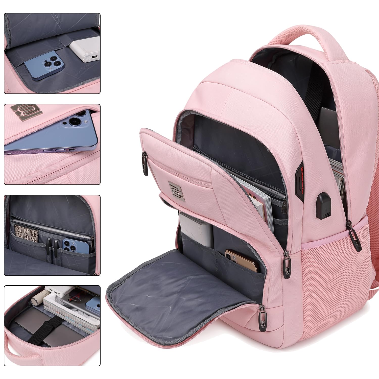 SecureSlim Laptop Backpack with USB & Water Resistance - Backpack Bags by Handbags Specialist Headquarter | Available at Handbags Specialist Headquarter