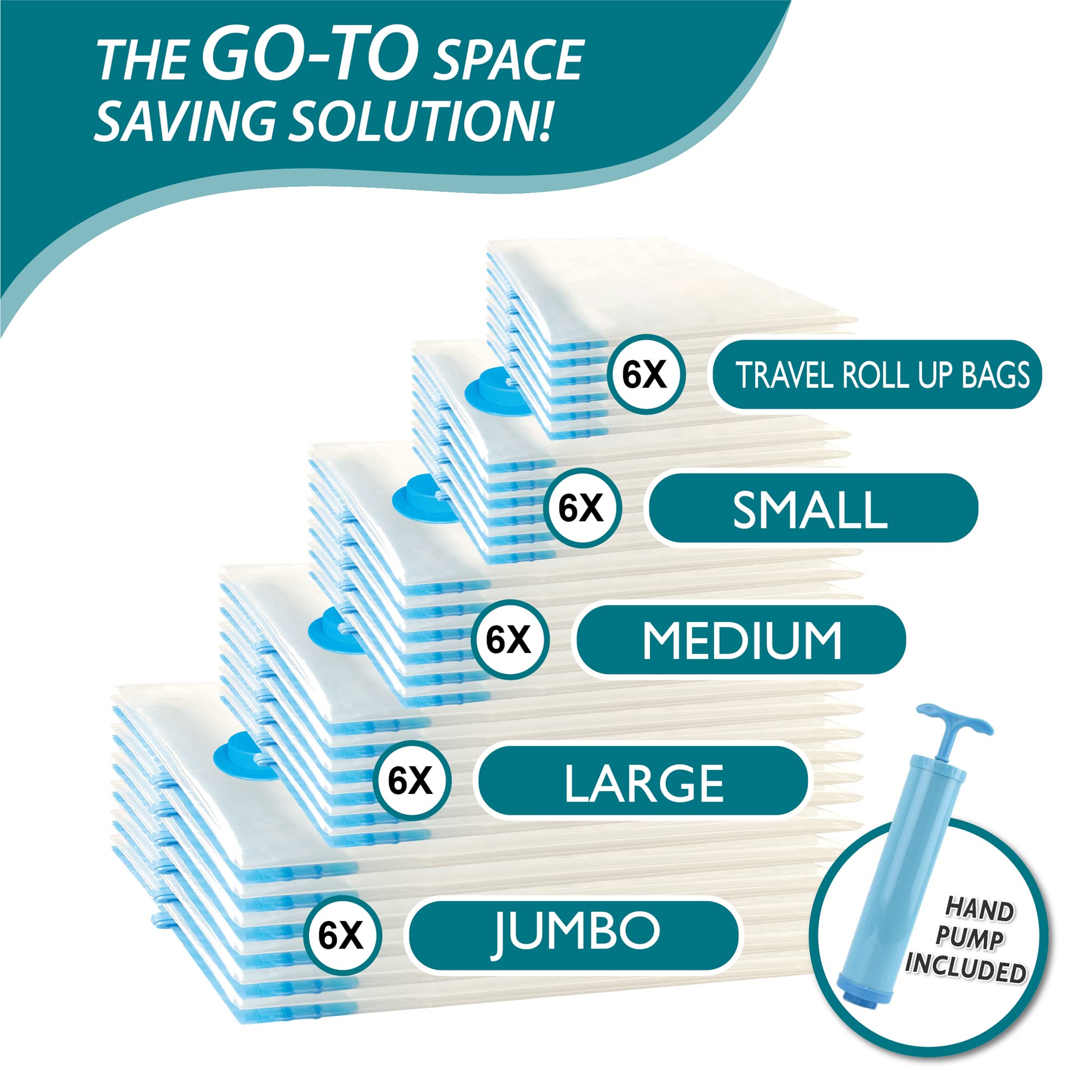 CozyVac Travel Bags with Pump - 6 Pack Space Savers -  by Handbags Specialist Headquarter | Available at Handbags Specialist Headquarter