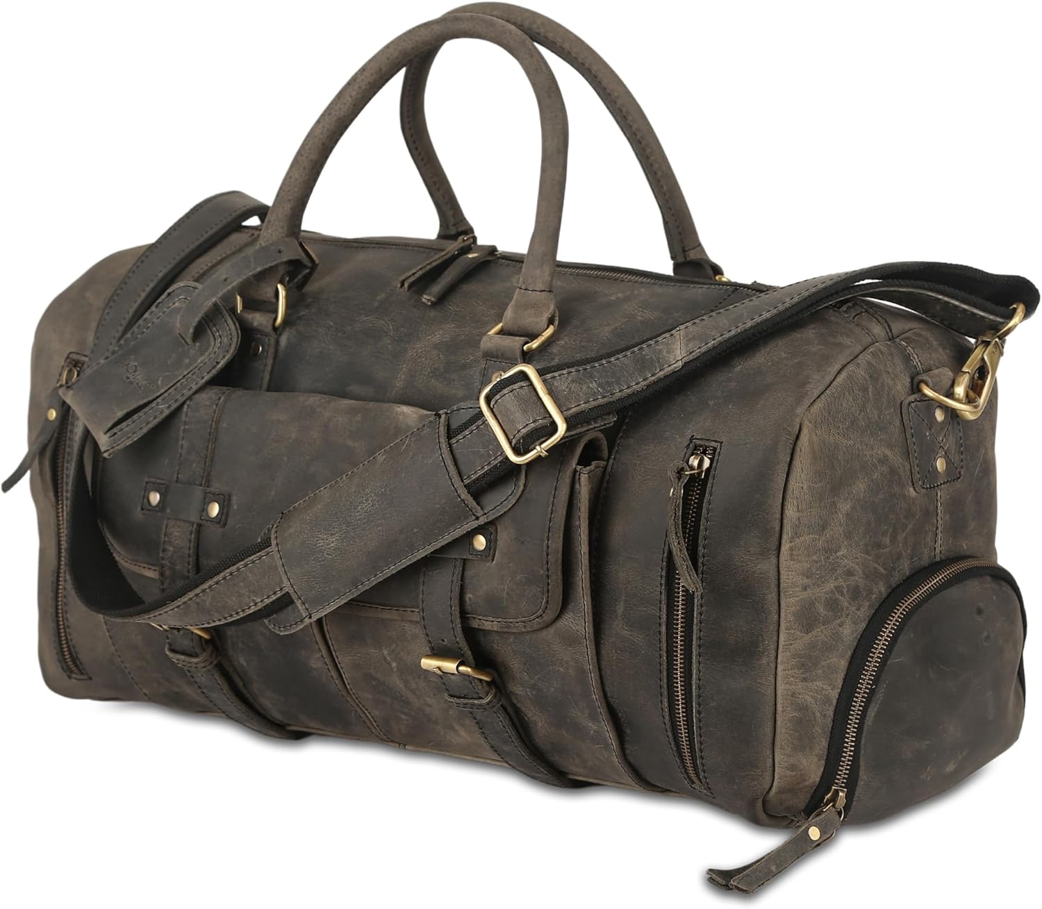 Leather Travel Duffle Bag Cabin Friendly Carry-On