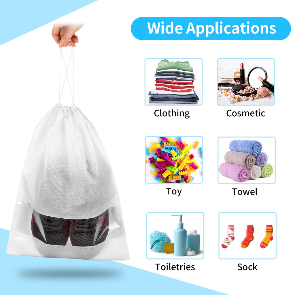 Clear View Travel Shoe Bags - 12 Pack -  by Handbags Specialist Headquarter | Available at Handbags Specialist Headquarter