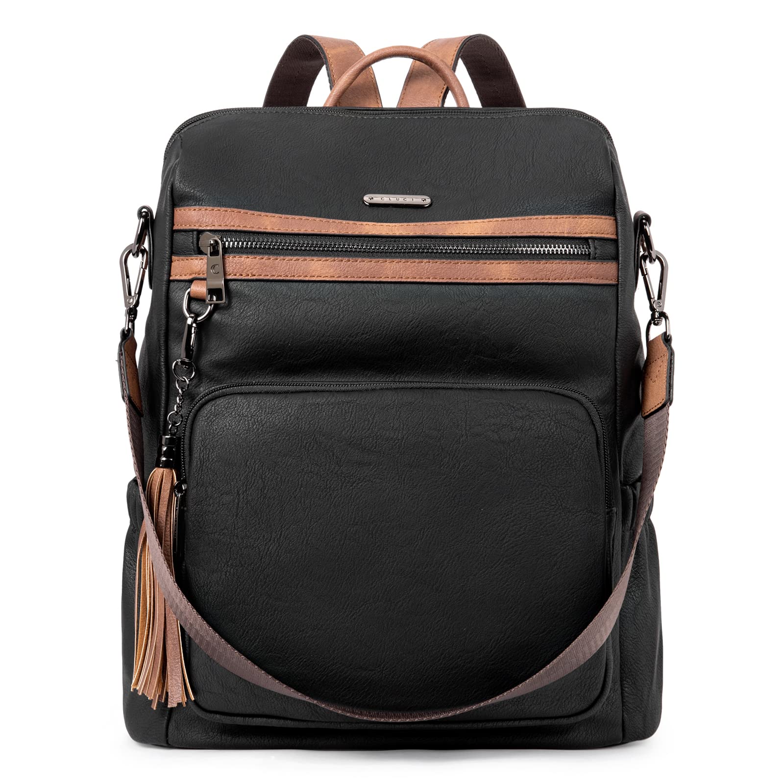 DUO-TONE Luxe Women's Leather Travel Backpack - Backpack Bags by Handbags Specialist Headquarter | Available at Handbags Specialist Headquarter