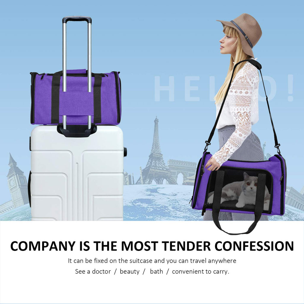 PawsVoyage: Grey TSA-Approved Pet Carrier (15lbs Max) -  by Handbags Specialist Headquarter | Available at Handbags Specialist Headquarter