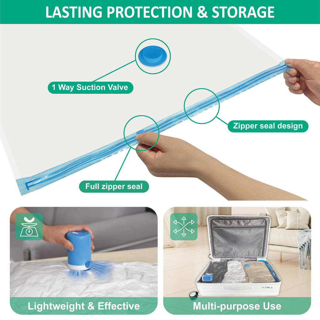 CozyVac Travel Bags with Pump - 6 Pack Space Savers -  by Handbags Specialist Headquarter | Available at Handbags Specialist Headquarter