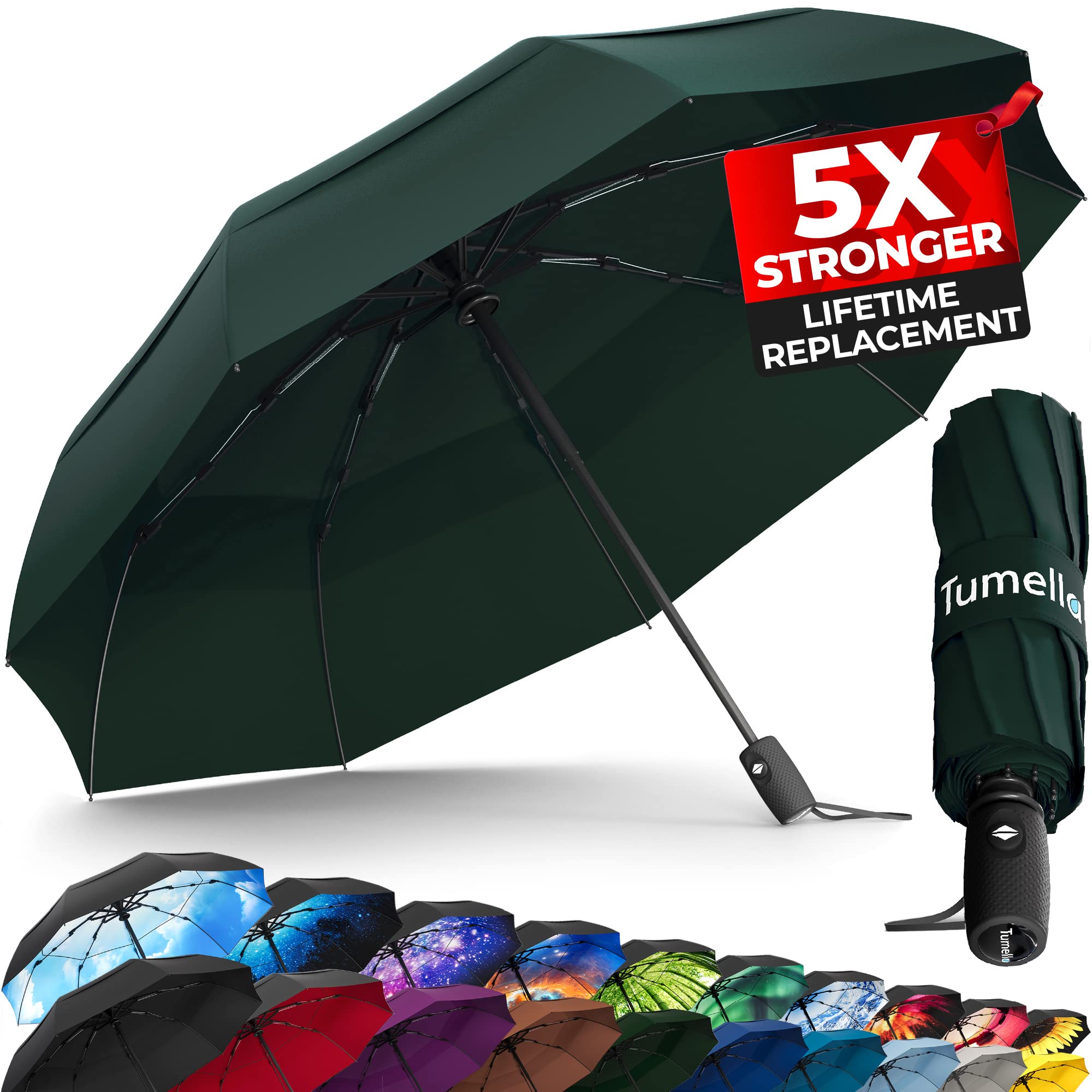 TUMELLA Elite Windproof Travel Umbrella -  by Handbags Specialist Headquarter | Available at Handbags Specialist Headquarter