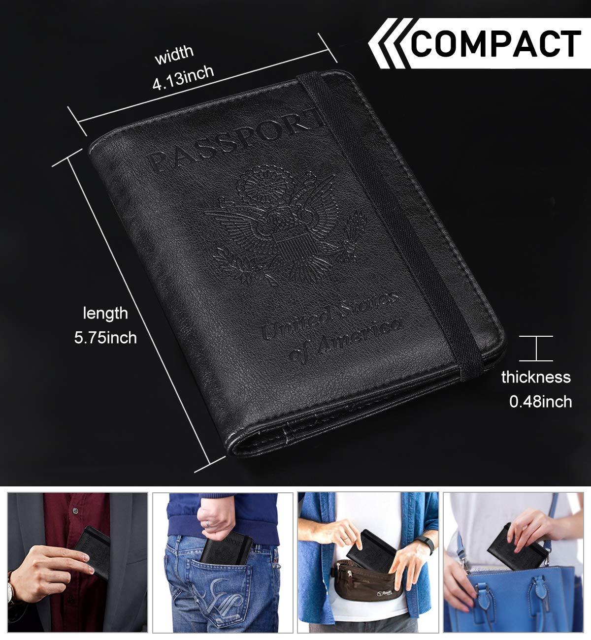 HerriaT RFID Leather Passport Wallet - Gray -  by Handbags Specialist Headquarter | Available at Handbags Specialist Headquarter