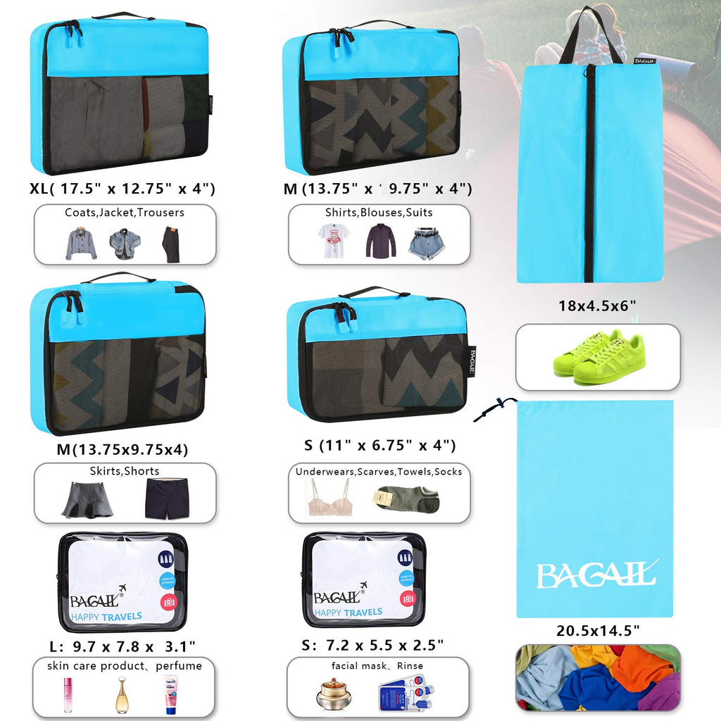 BAGAIL Travel Cubes: 8/9 Set Packing Organizers -  by Handbags Specialist Headquarter | Available at Handbags Specialist Headquarter