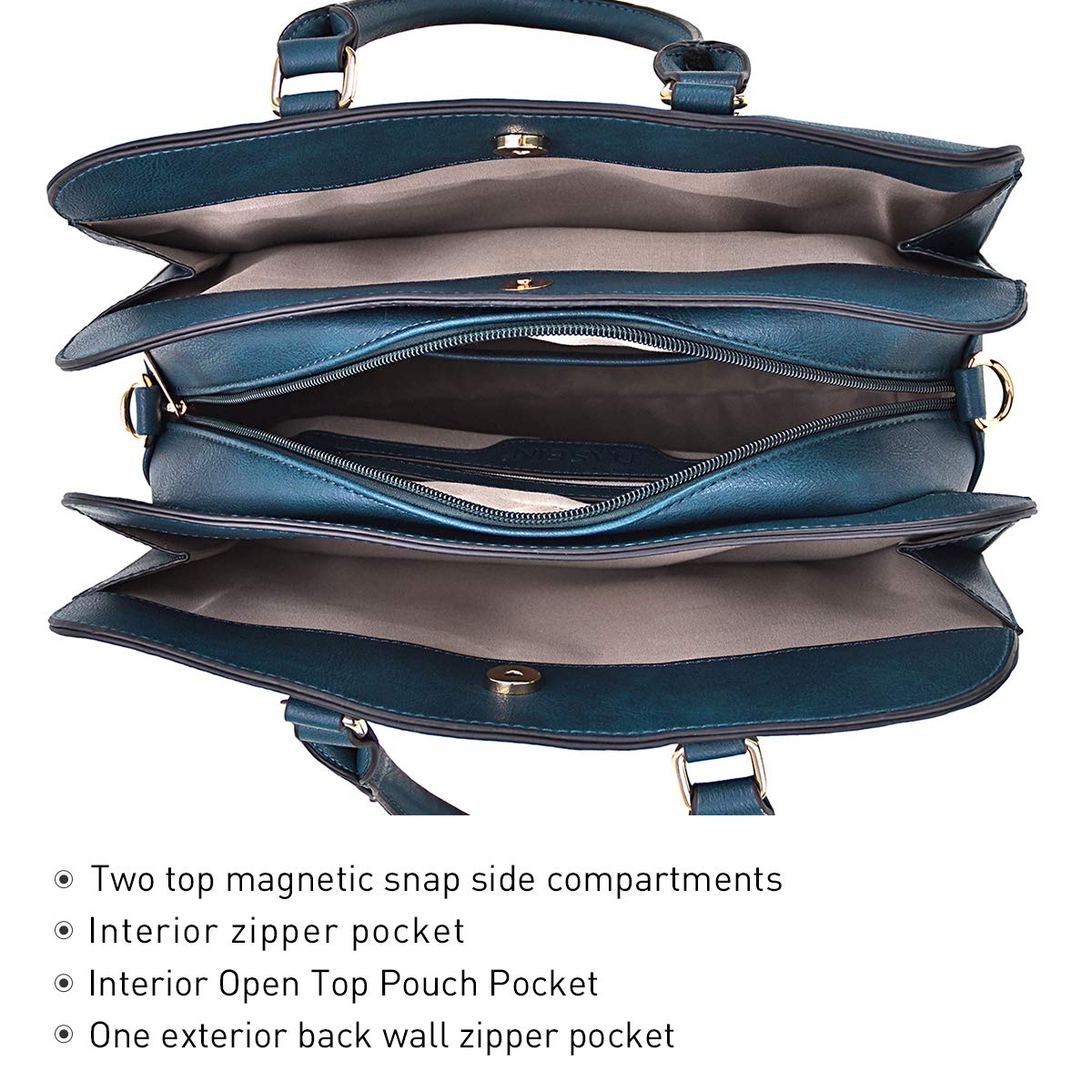 Women’s 2pc Tote & Wallet Handbag Set with 3 Compartments