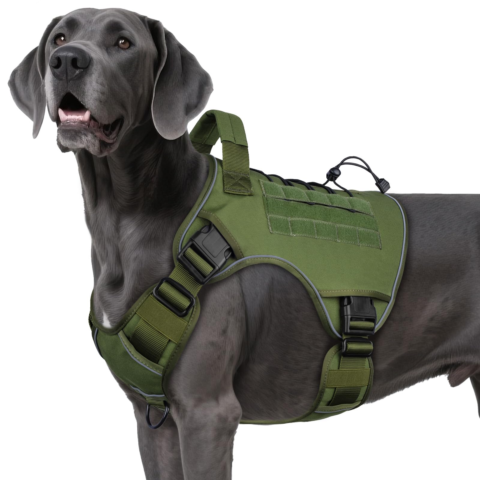 GuardianGrip Tactical Dog Vest - Large, Reflective, Green -  by Handbags Specialist Headquarter | Available at Handbags Specialist Headquarter