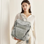 DUO-TONE Luxe Women's Leather Travel Backpack - Backpack Bags by Handbags Specialist Headquarter | Available at Handbags Specialist Headquarter