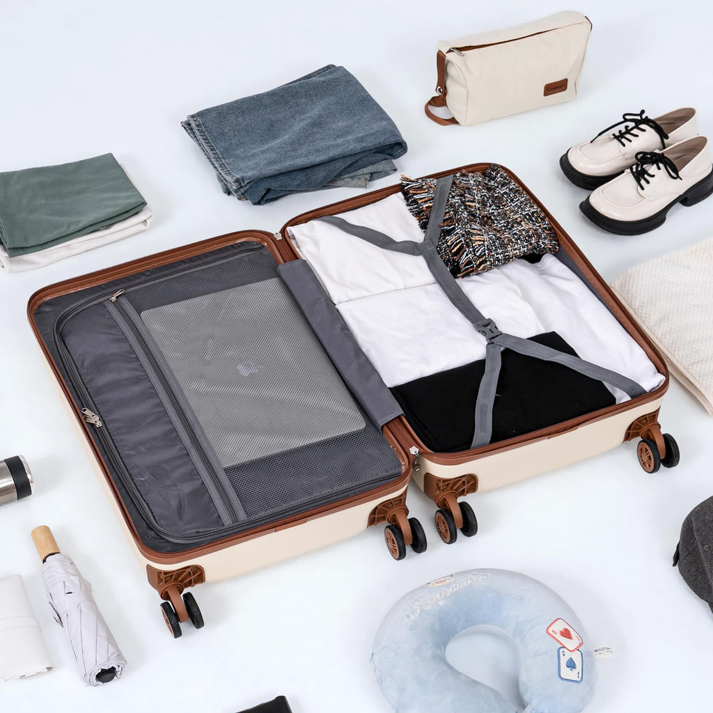 Cosbarn 5-Piece ABS Spinner Luggage Set with TSA Lock