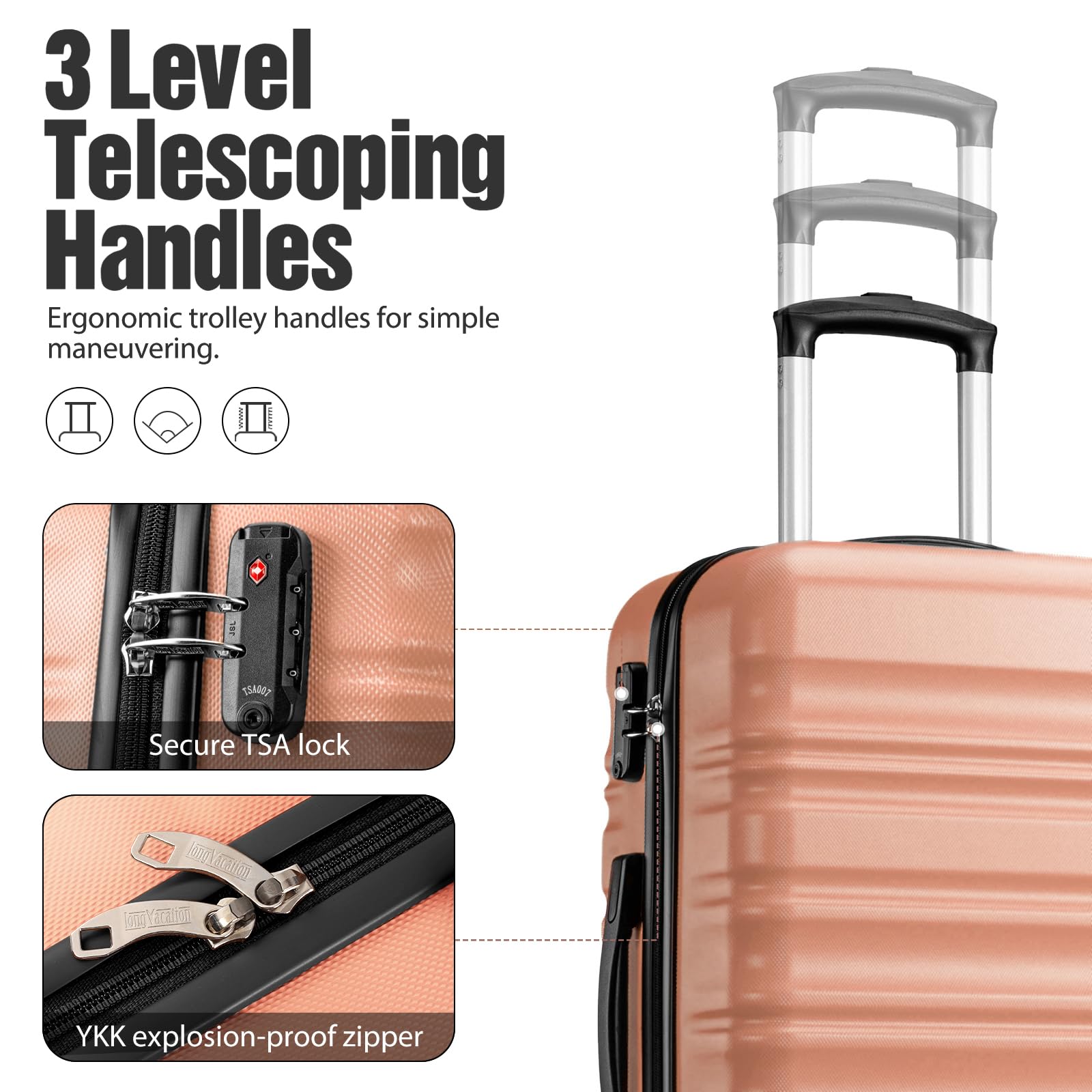 VoyagePro 6-Piece Hardshell Luggage Set - Luggage Travel Bags by Handbags Specialist Headquarter | Available at Handbags Specialist Headquarter