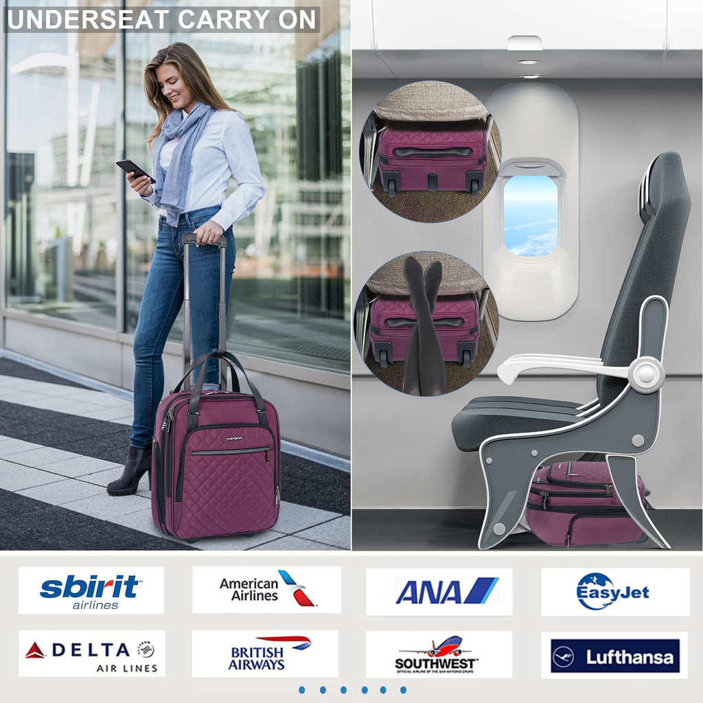 EMPSIGN 16 Wheeled Underseat Travel Bag -  by Handbags Specialist Headquarter | Available at Handbags Specialist Headquarter