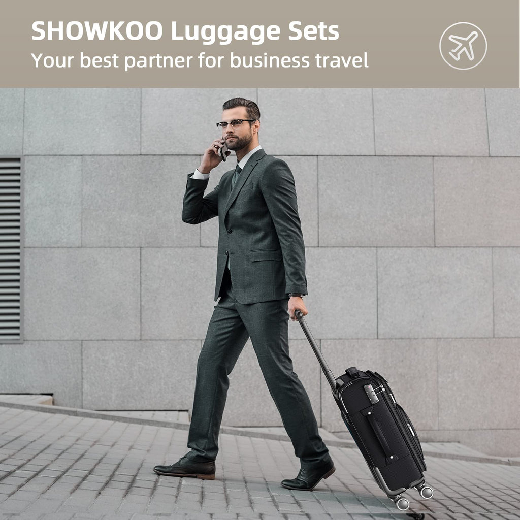 SHOWKOO Armygreen 3-Piece Expandable Luggage Set - Luggage Travel Bags by Handbags Specialist Headquarter | Available at Handbags Specialist Headquarter