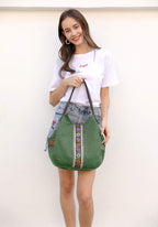 Worldlyda Women Canvas Embroidered Hobo Tote Bag