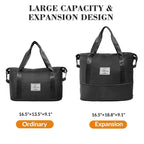 Pink Expandable Travel Duffel with Wet Pocket -  by Handbags Specialist Headquarter | Available at Handbags Specialist Headquarter