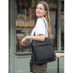 DUO-TONE Luxe Women's Leather Travel Backpack - Backpack Bags by Handbags Specialist Headquarter | Available at Handbags Specialist Headquarter