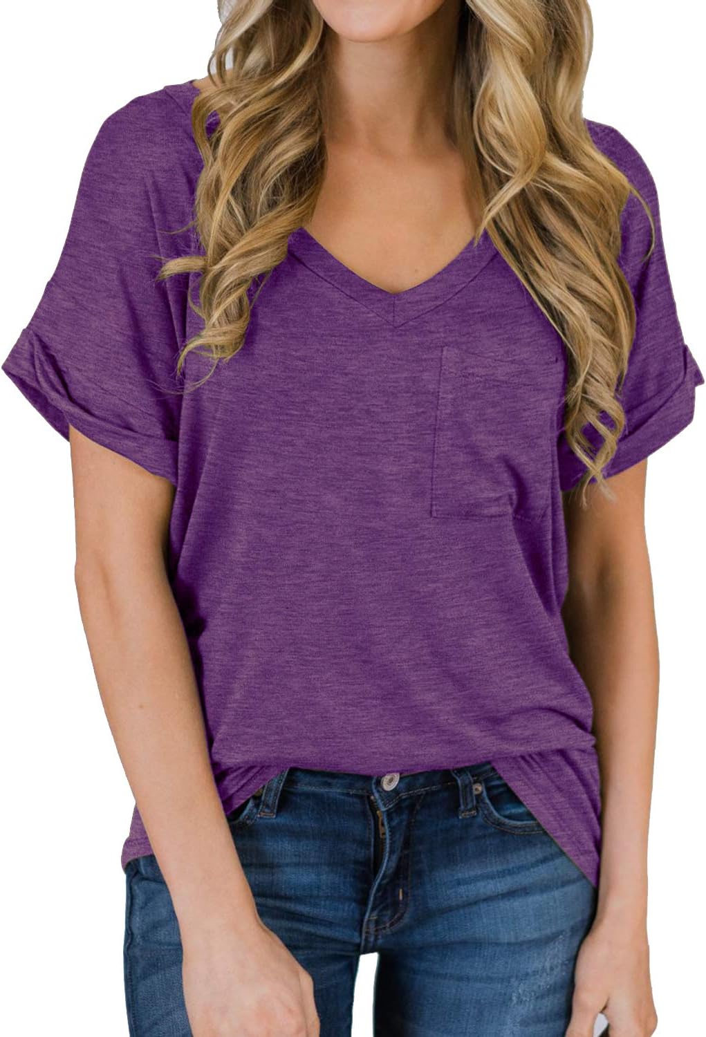 Best Casual V-neck tee for women 2025 - Women Tops by Handbags Specialist Headquarter | Available at Handbags Specialist Headquarter