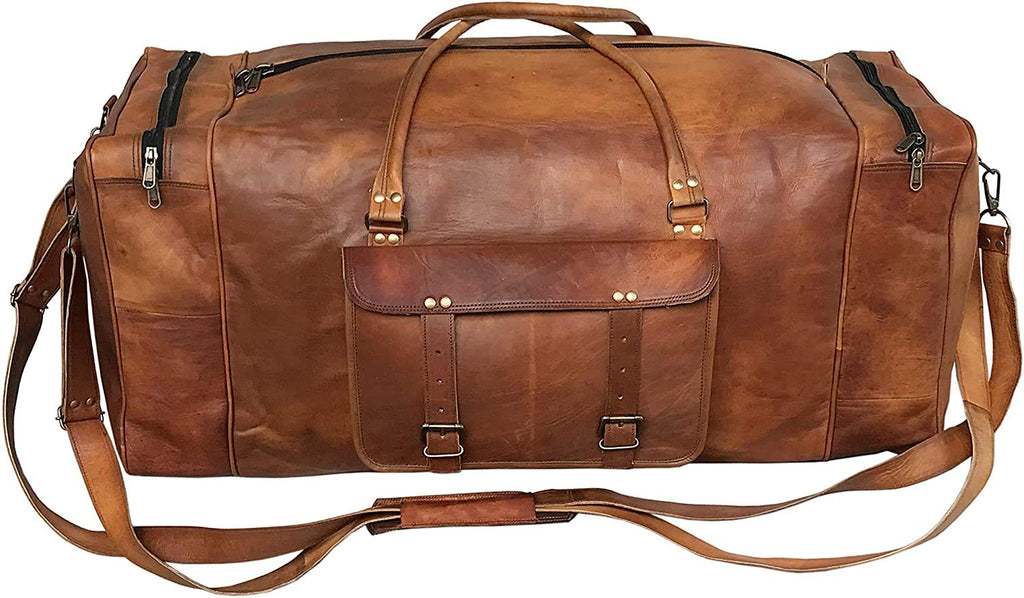 Leather Duffle Bag for Men - 21 Brown
