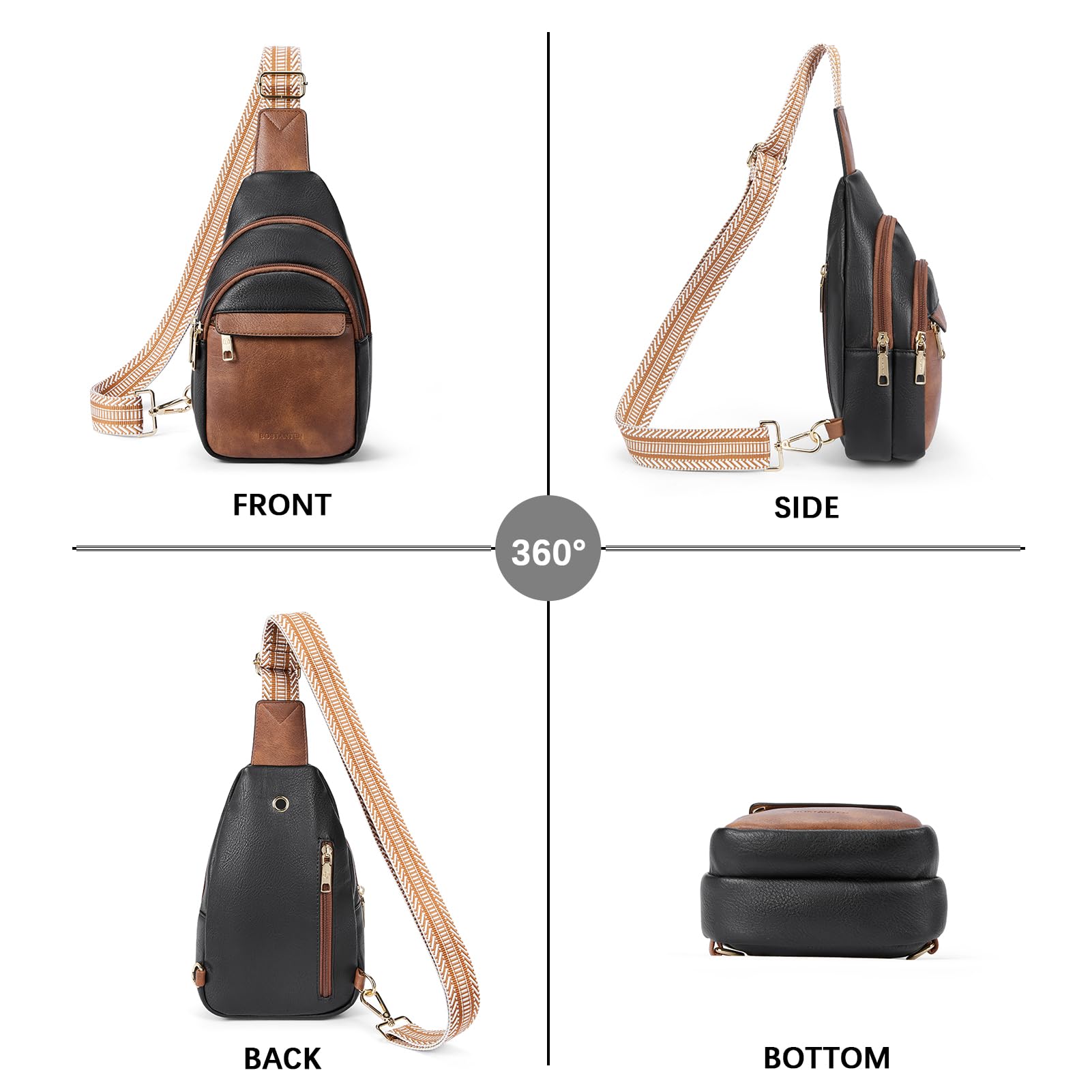 BOSTANTEN Chic Leather Crossbody Sling Bag -  by Handbags Specialist Headquarter | Available at Handbags Specialist Headquarter