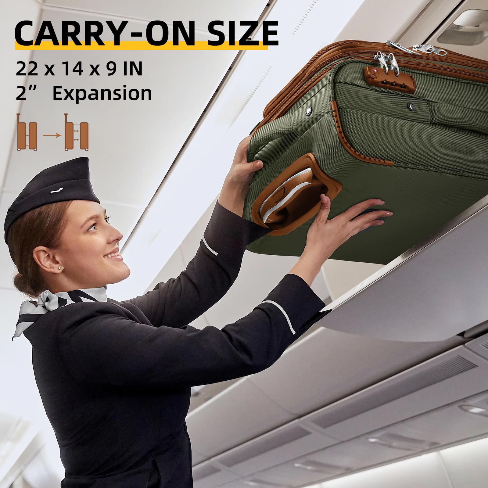LARVENDER Expandable 5-Piece Spinner Luggage Set -  by Handbags Specialist Headquarter | Available at Handbags Specialist Headquarter