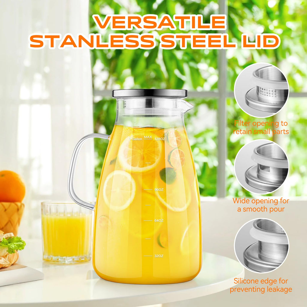 Aofmee Stainless Precision Pitcher - 68oz Borosilicate - Decor by Handbags Specialist Headquarter | Available at Handbags Specialist Headquarter