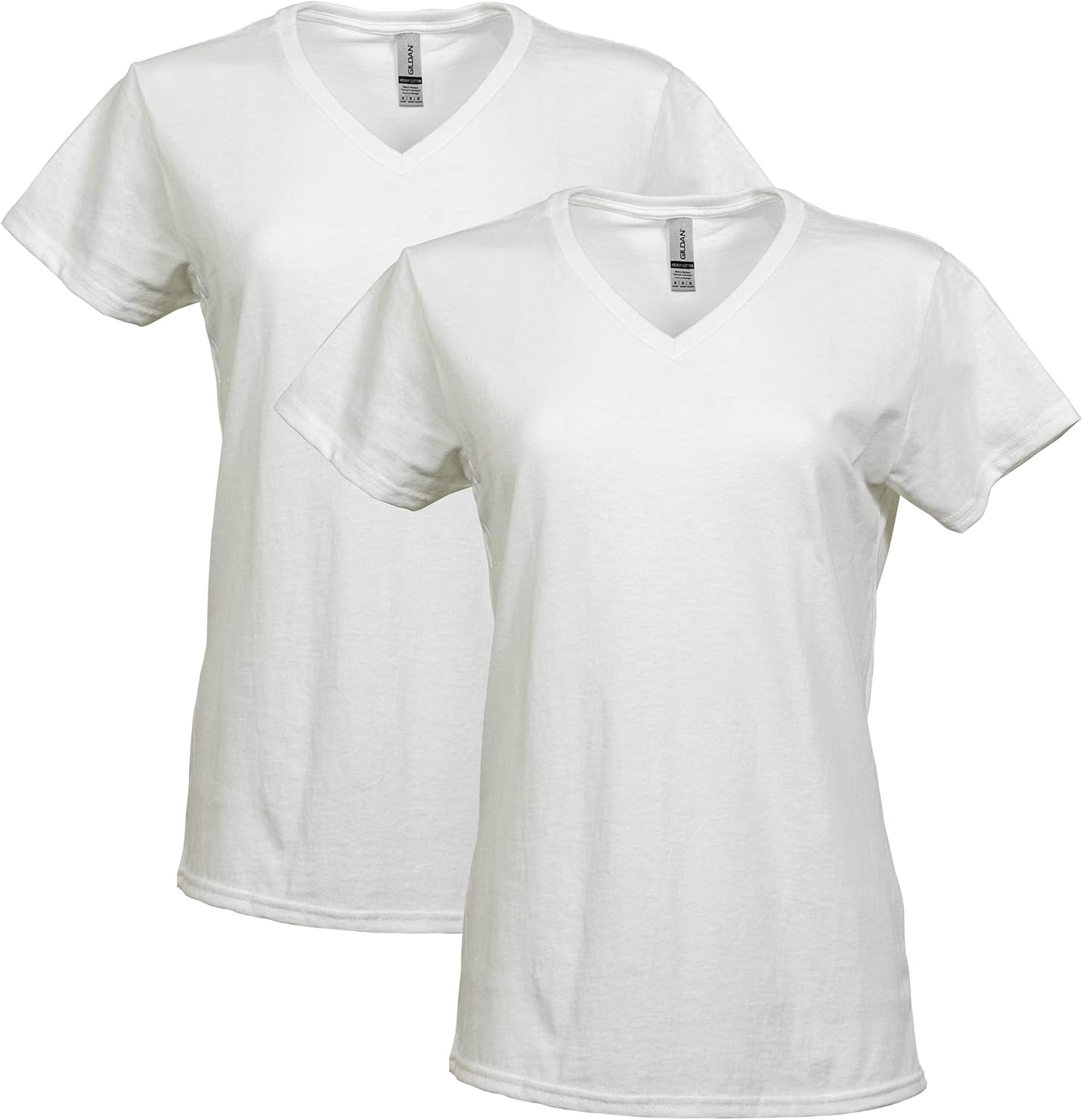 Gildan V-Neck Cotton Tee Duo for Women - Women's T Shirts by Handbags Specialist Headquarter | Available at Handbags Specialist Headquarter