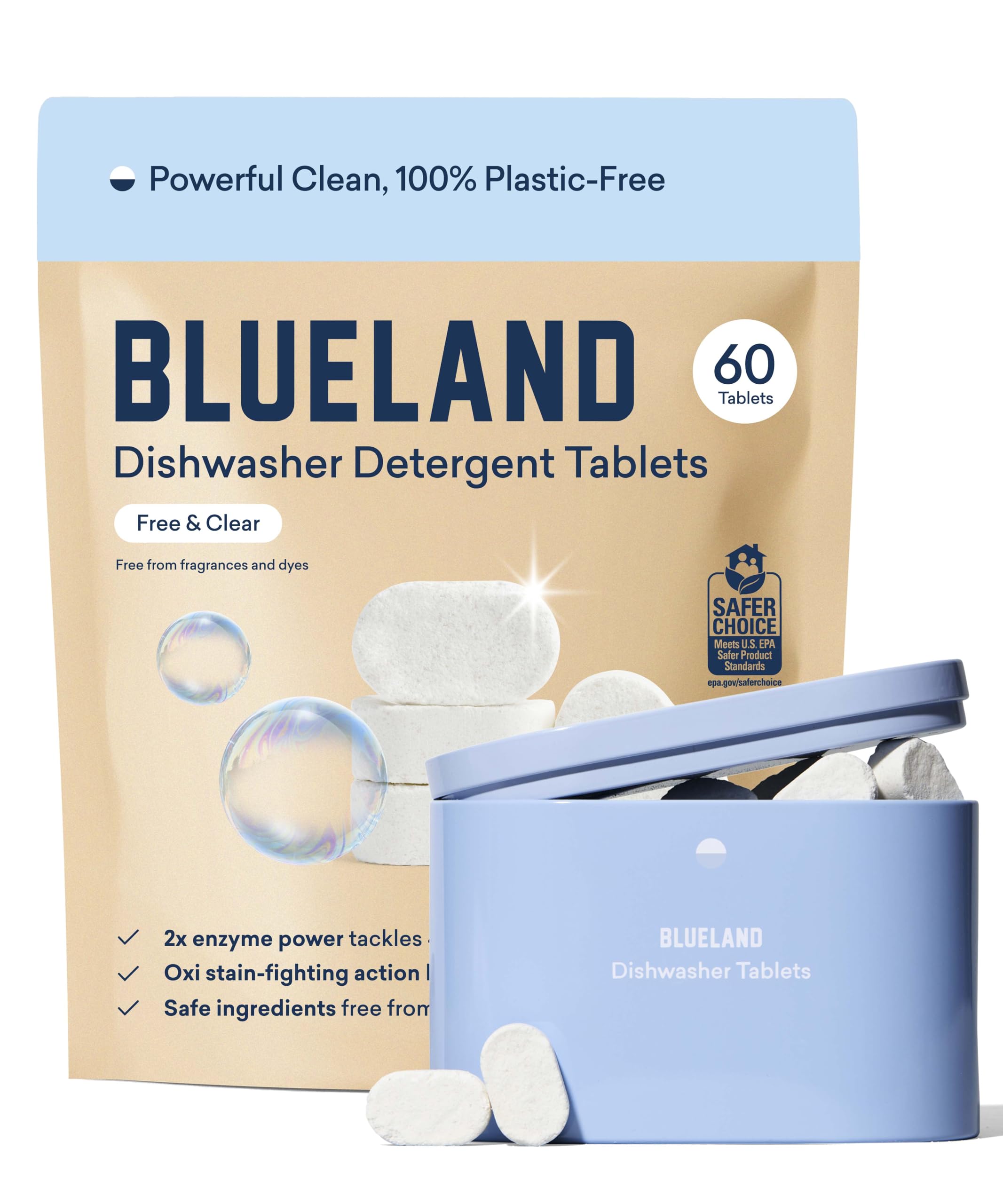 EcoClean Tabs: 60ct Plastic-Free Dishwasher Pods -  by Handbags Specialist Headquarter | Available at Handbags Specialist Headquarter