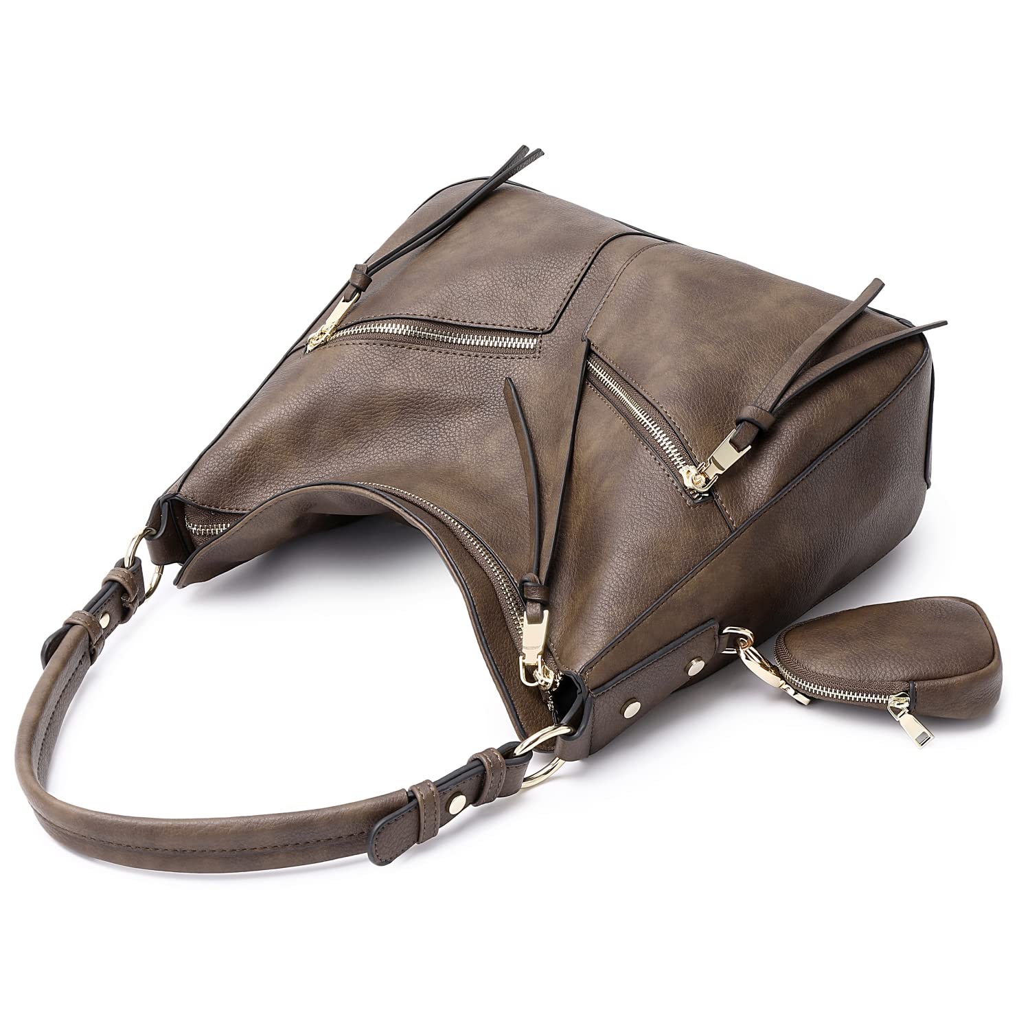 Lapsting Boho Faux Leather Hobo Shoulder Bag
