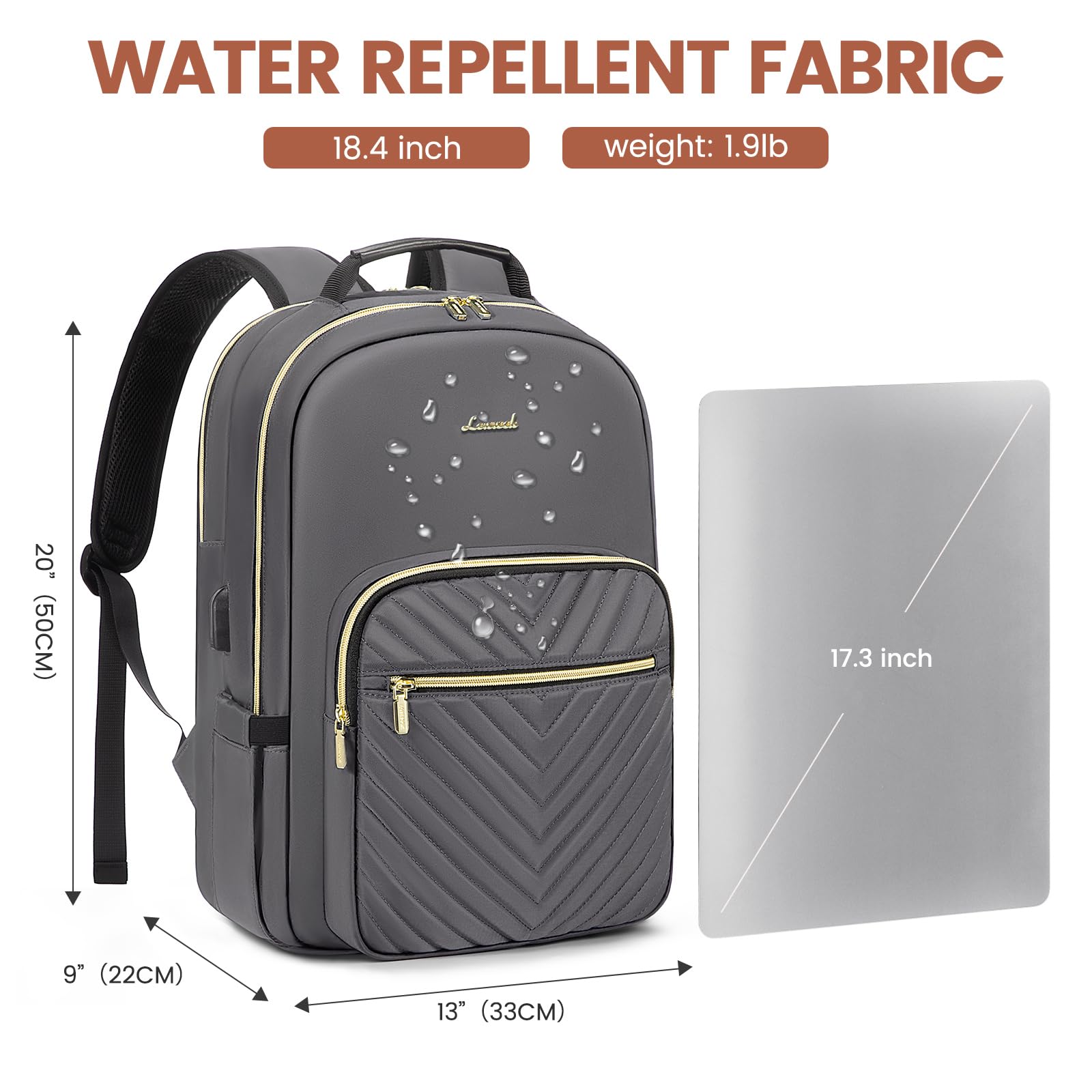 Chic Leather Laptop Backpack for Women - LoveVook - Backpack Bags by Handbags Specialist Headquarter | Available at Handbags Specialist Headquarter